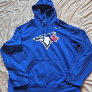 Nike Blue Men's Hoodie  with  Toronto Blue Jays Logo